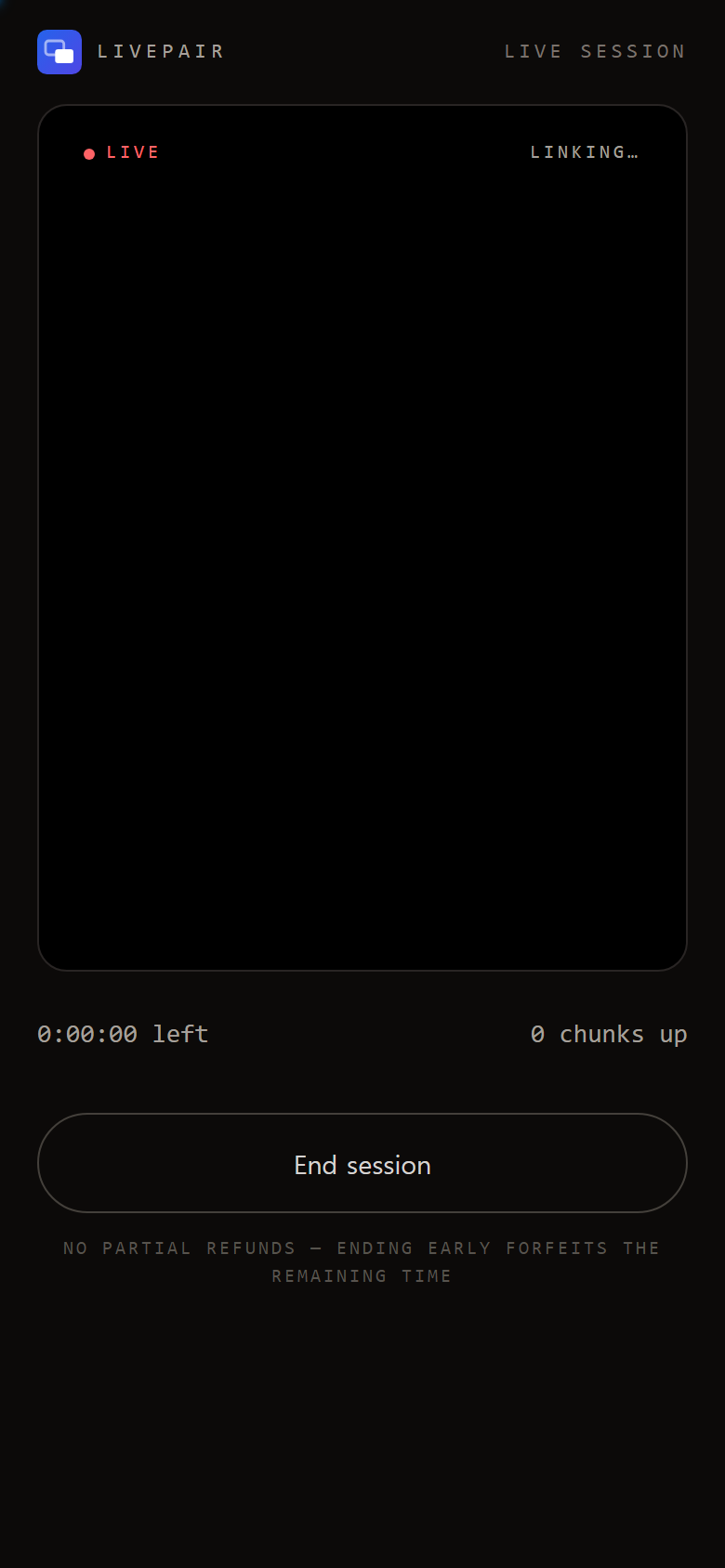 The live HUD — camera feed, agent status, time left