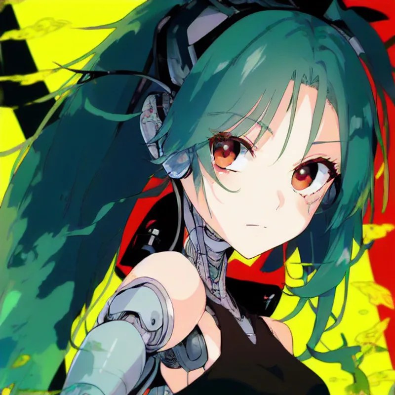Anime girl lunging with a blade, speed lines behind her